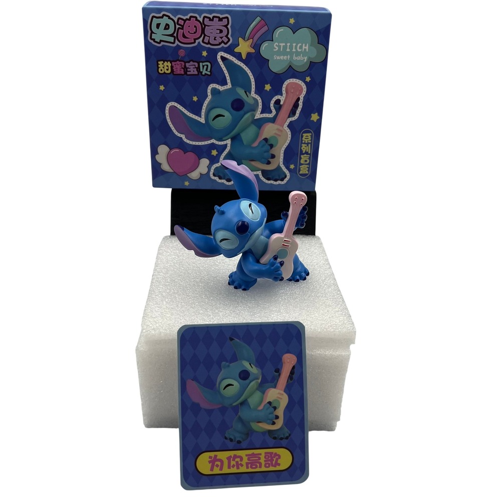 Disney Stitch Sweet Baby Blind Box Figure with Pink Guitar and Card